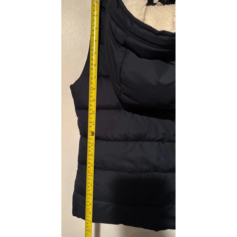 Abercrombie and Fitch Puffer Vest Sherpa Lined Hooded Padded Navy Blue Kids M